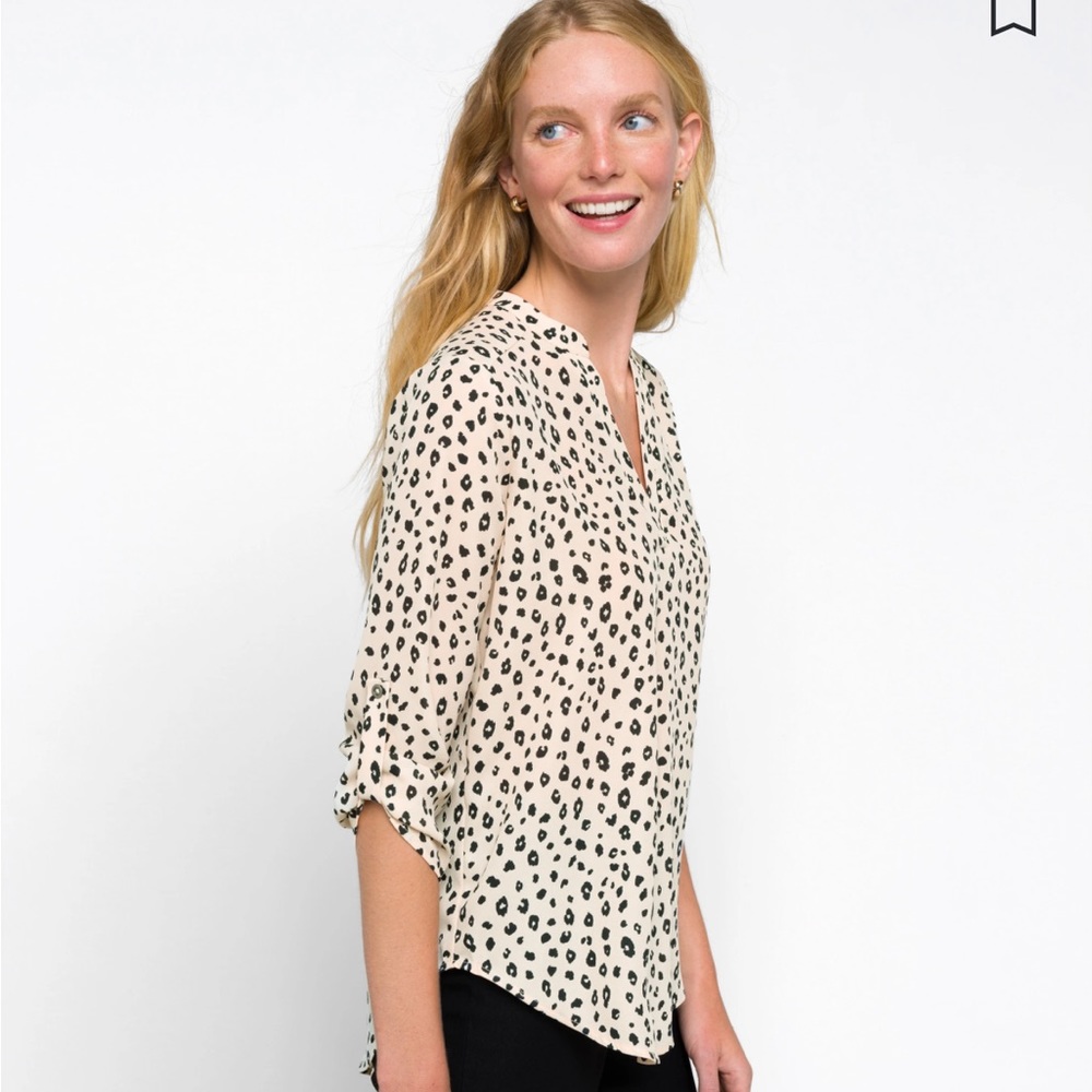 Lush Warren Split Neck Blouse Medium - image 2